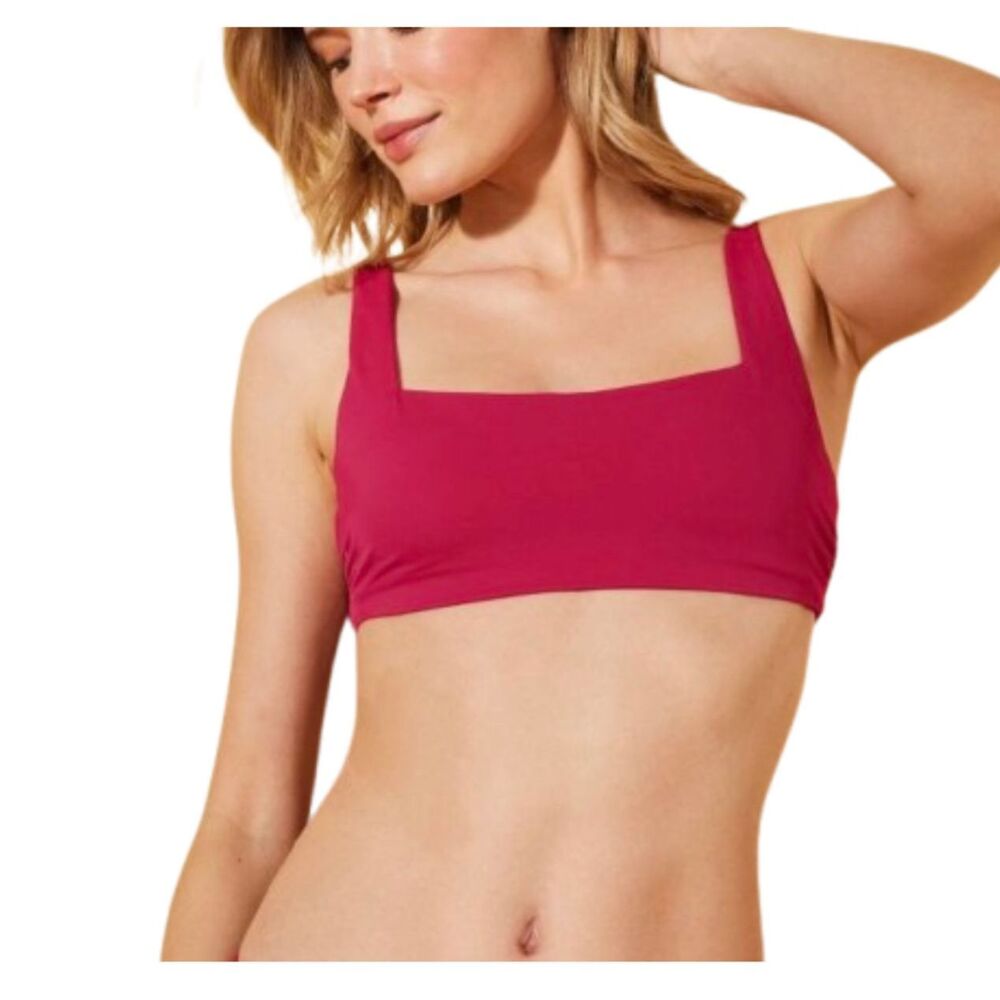 Andie NWT Alegre Pink Granita Bikini Top Size L